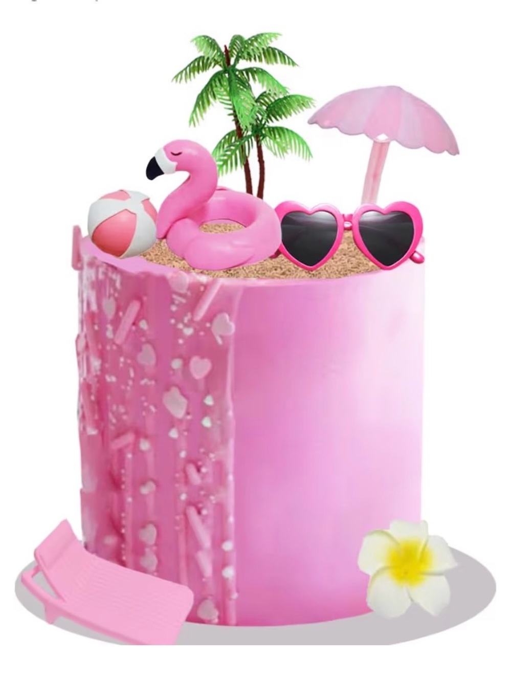 Pink Beach Cake Toper
